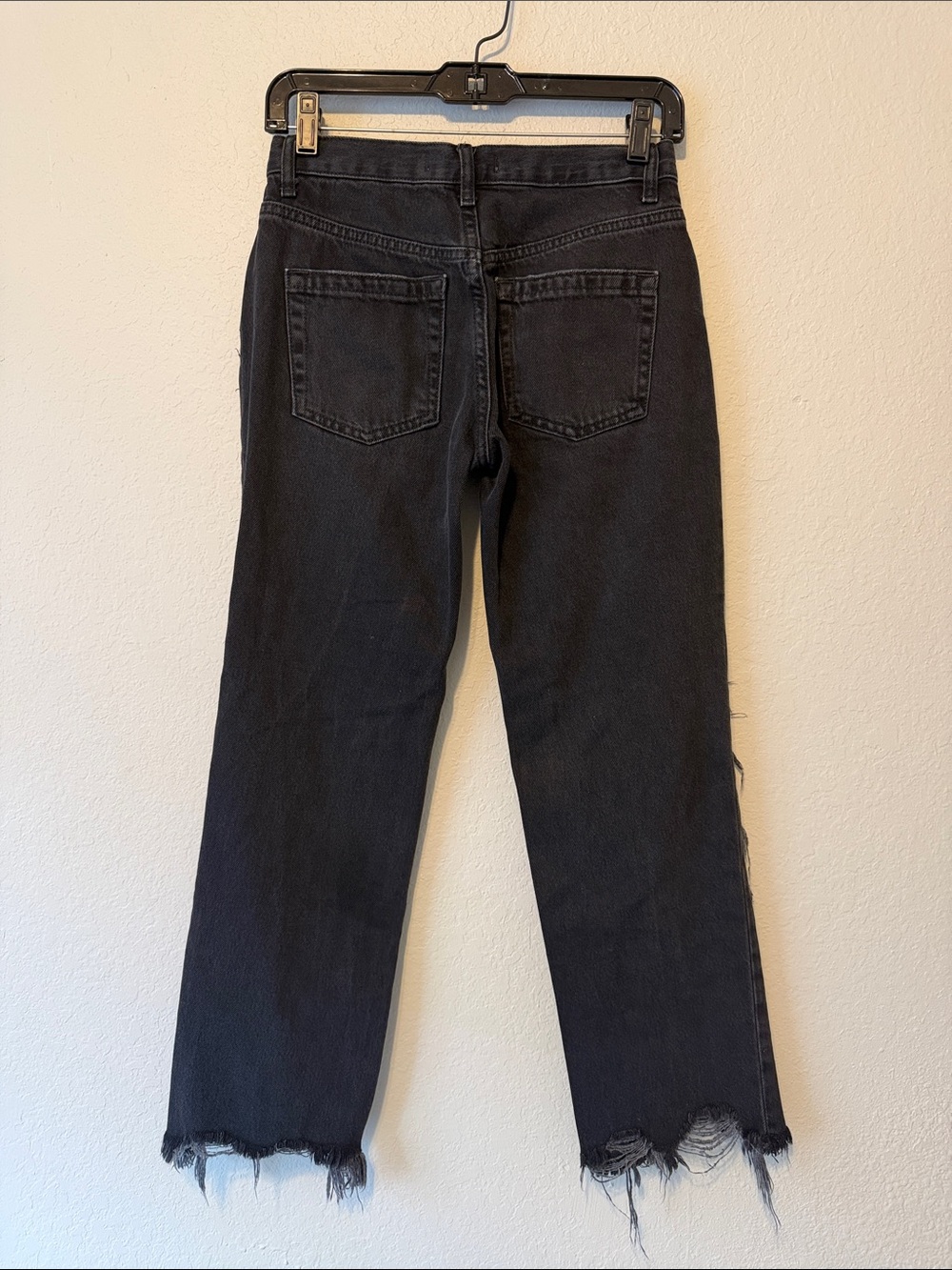 We The Free Maggie Black Distressed Straight-Leg Jeans - Picture 6 of 7